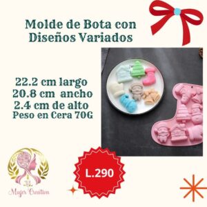 Molde de bota con diseños variados