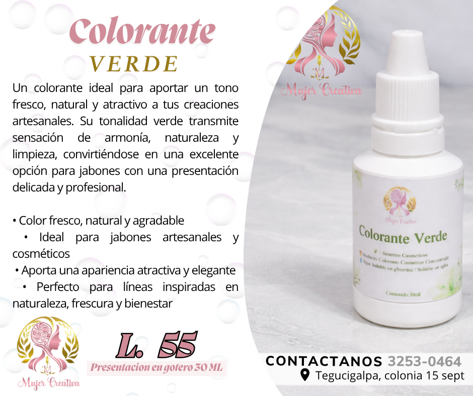Colorante verde para jabones